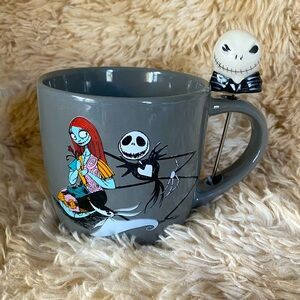 Disney’s tThe Nightmare Before Christmas coffee mug with Jack stirring stick